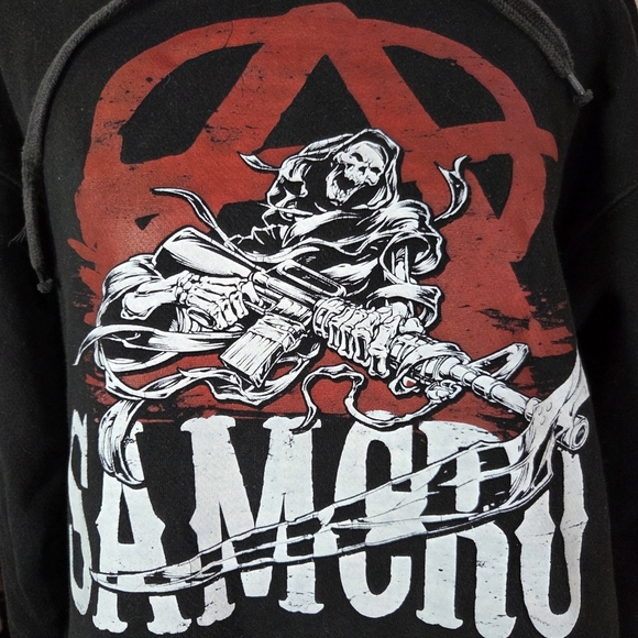 Sons Of Anarchy Samcro Black Graphic Hoodie Sweater Size Med - Picture 3 of 5
